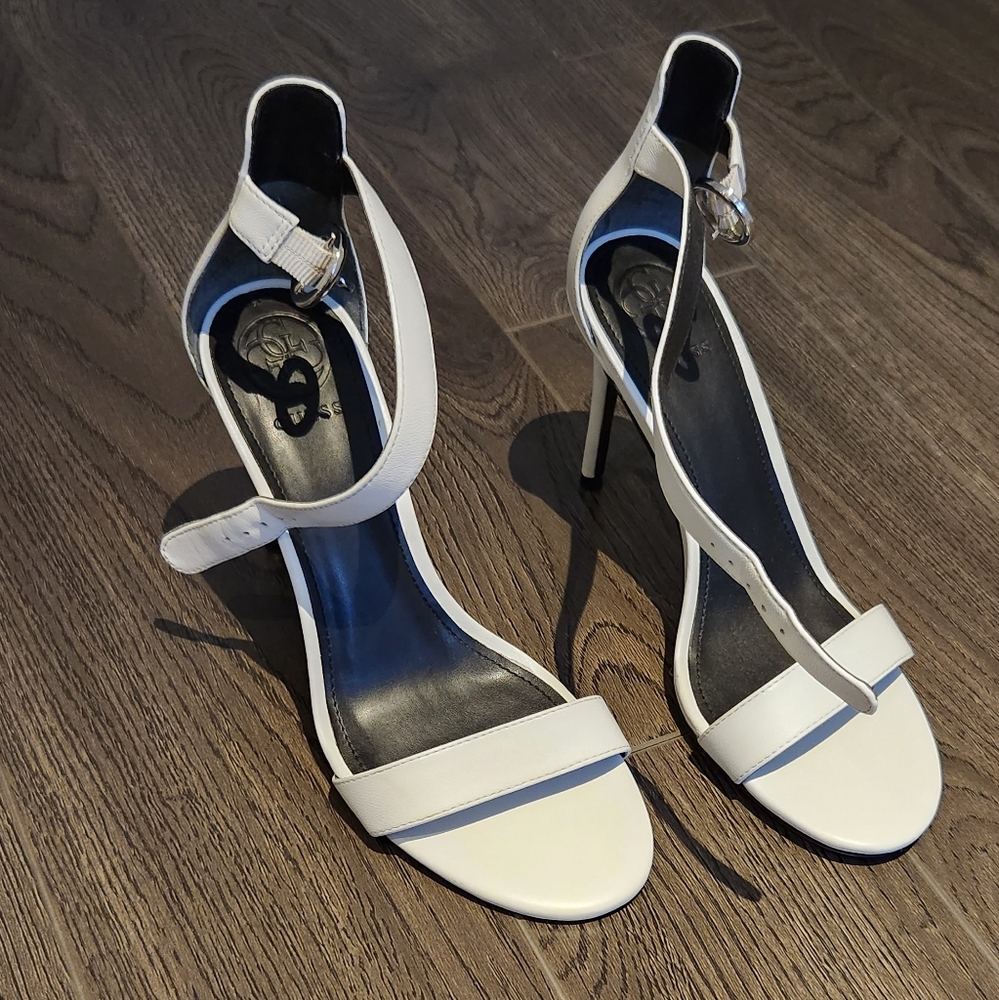Guess White Sandal Heels
